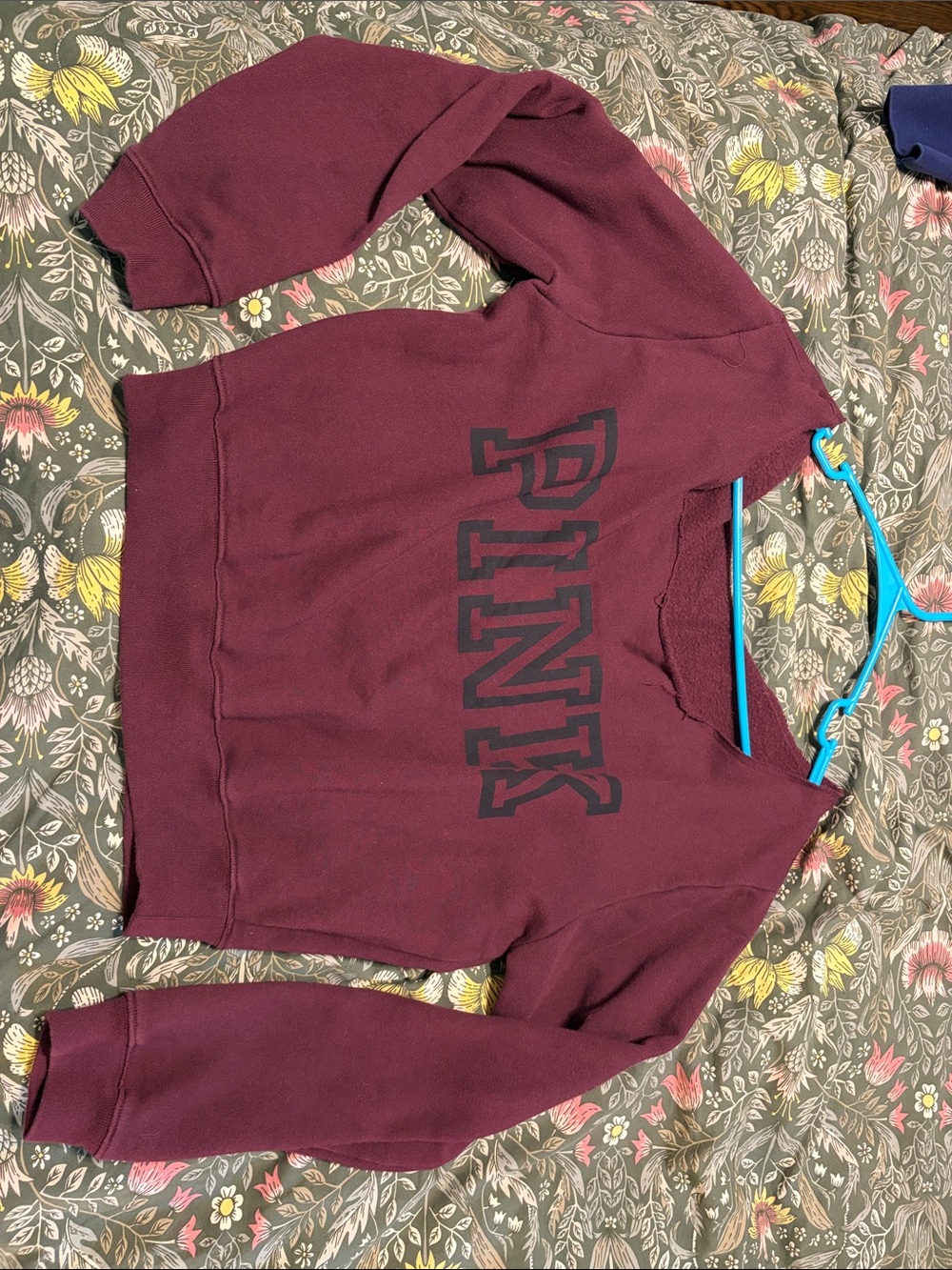 Maroon Crewneck Sweatshirt with Bold Lettering